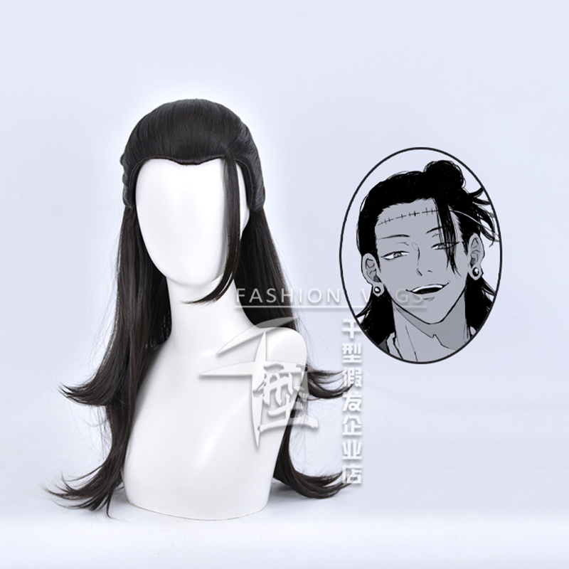 Anime Cosplay Long Black Hair - Anime Peruk Jujutsu Geto Kenjaku Cosplay
