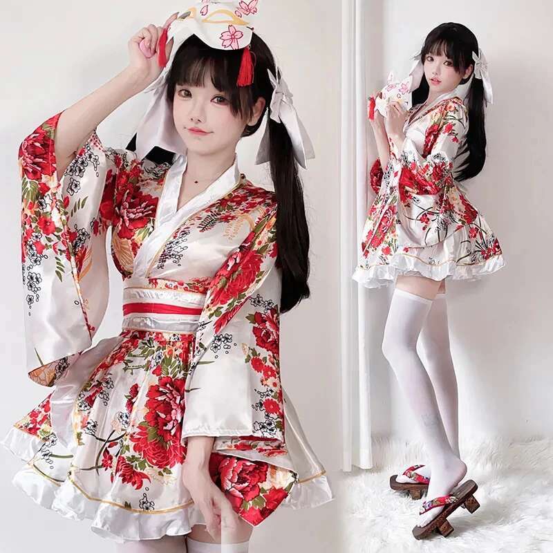 Anime Cosplay Japanese Girl - Japon modifiye Kimono elbise kadınlar için