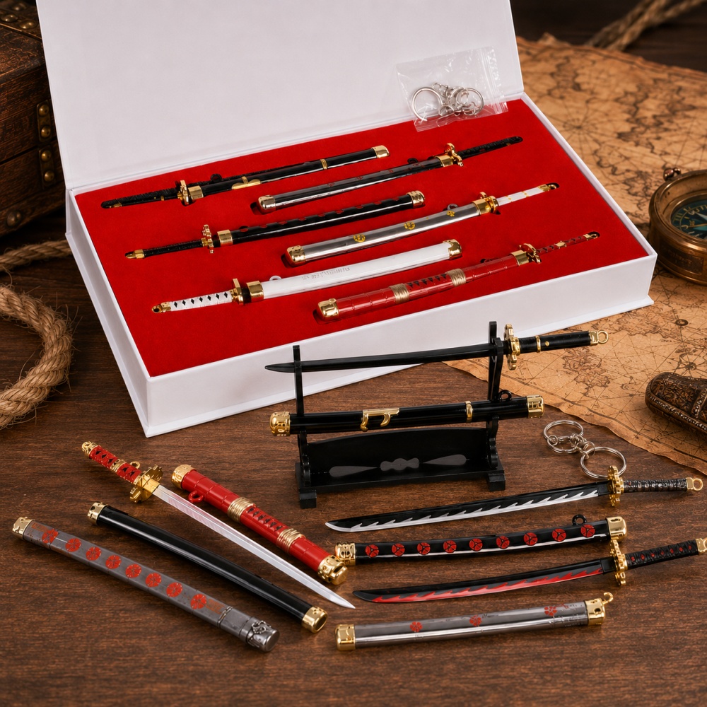 Anime Cosplay Katana - Anime tek parça Zoro kılıç anahtarlık
