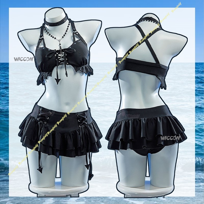 Anime Cosplay Black Girl - Cosplay Kostümü Kızlar Seksi Takım Elbise