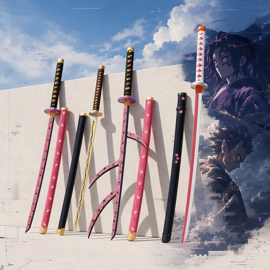 Anime Cosplay Katana - 40 inç Demon Slayer Agatsuma Zenitsu