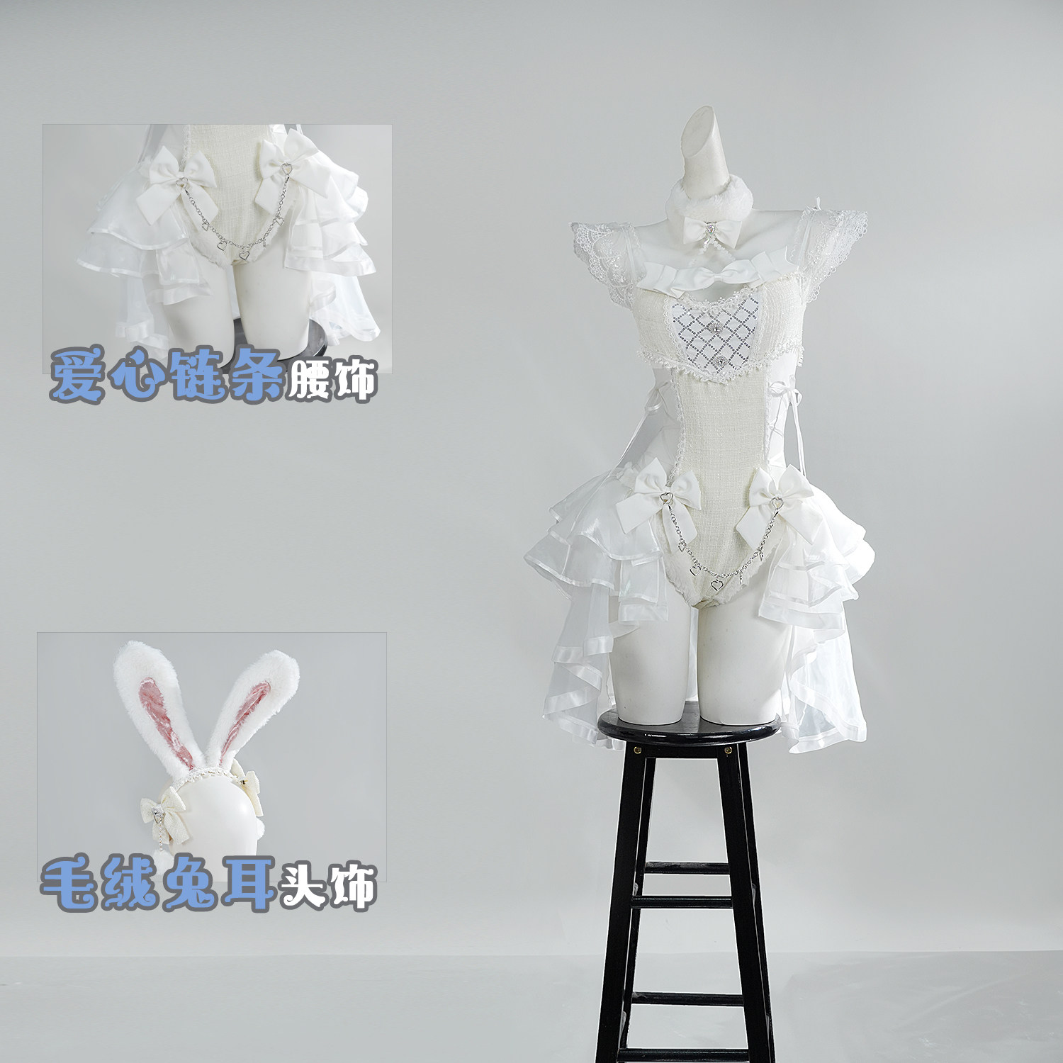 Anime Cosplay Japanese Girl - Malymoon Orijinal Tüvit Tül Tavşan Cosplay