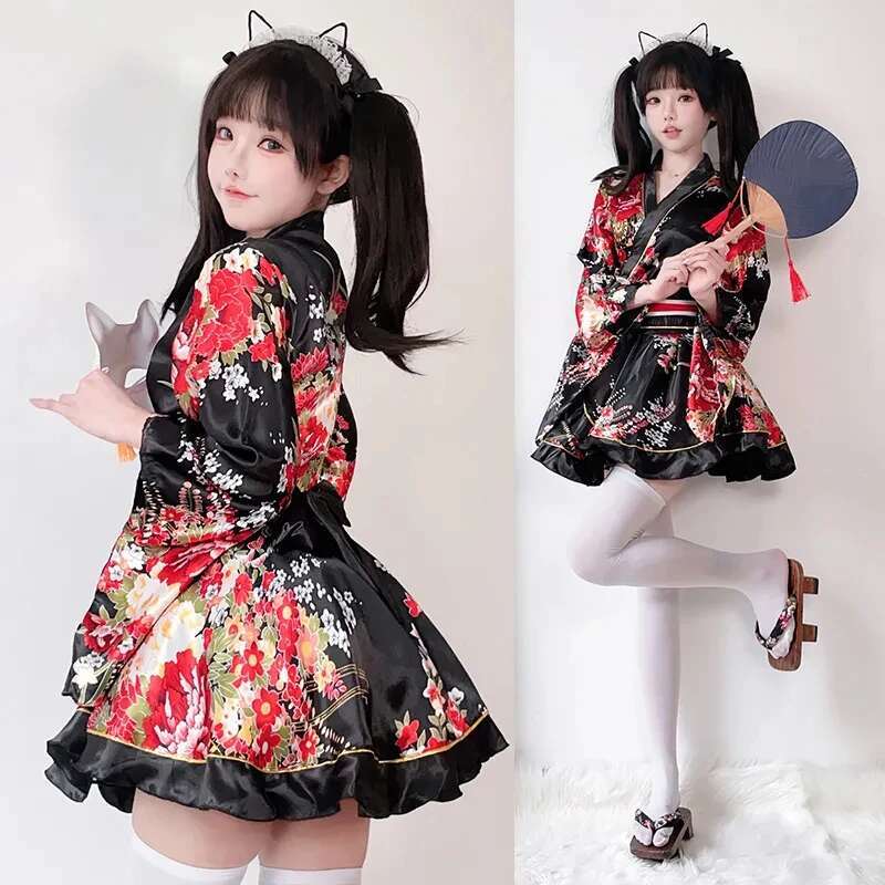 Japon modifiye Kimono elbise k - Anime Cosplay Japanese Girl incelemesi ve fiyatı