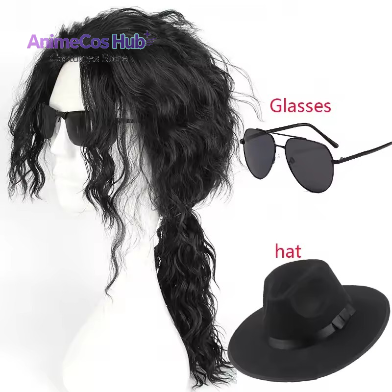 Anime Michael Jackson Cosplay  - Anime Cosplay Long Black Hair incelemesi ve fiyatı