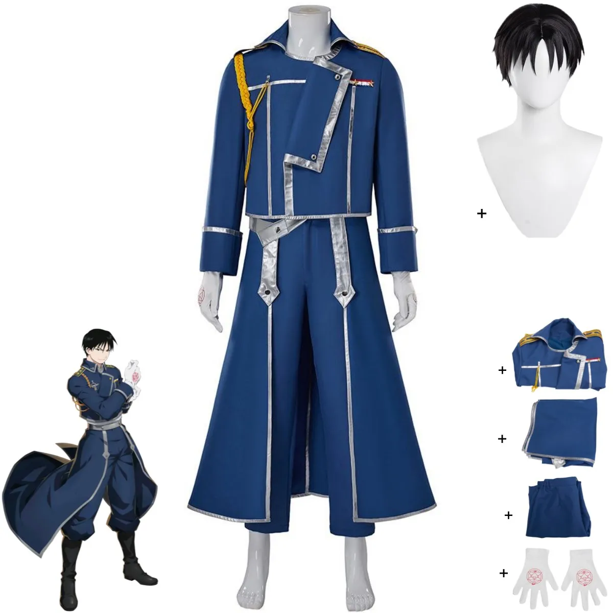 Mavi Mücadele Askeri Üniforma  - Fullmetal Alchemist Coat incelemesi ve fiyatı