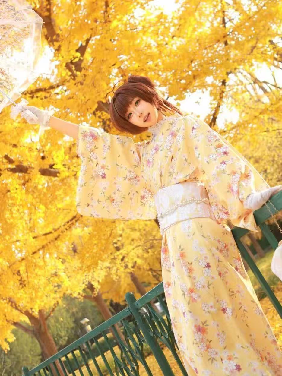 Sevimli Sarı Kimono Kızlar Jap - Asian Cosplay Anime incelemesi ve fiyatı